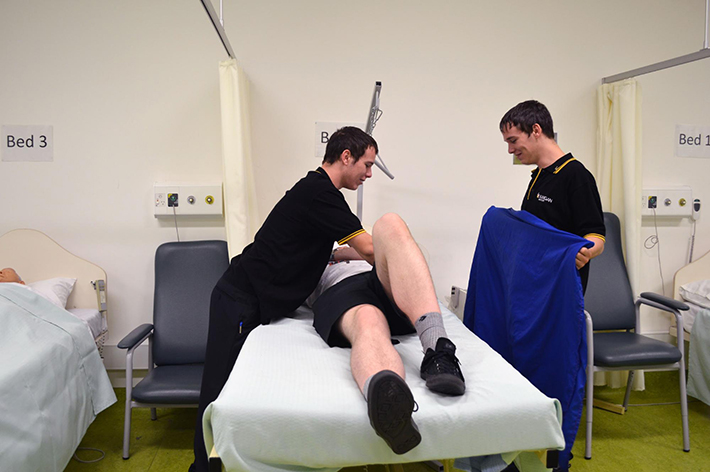 Physiotherapist performing treatment 